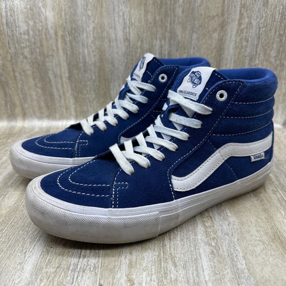 Vans Other - Vans Men 7.5‎ Womens 9 Shoes Sk8-Hi Pro True Blue White High Top Sneakers